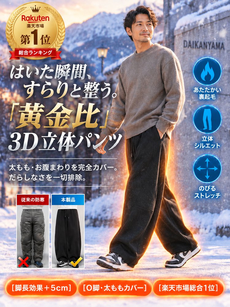 【冬はこれ一本】あったかストレッチパンツ