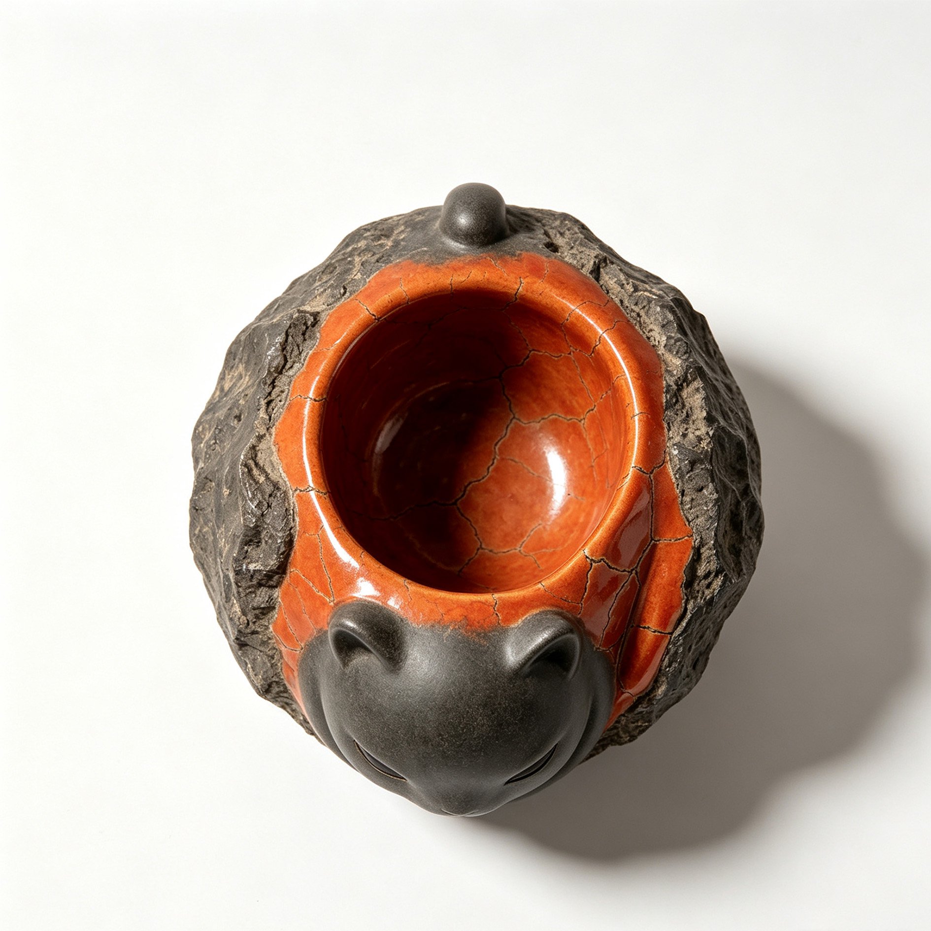Sleepy Cat Rock Fun Flower Pot