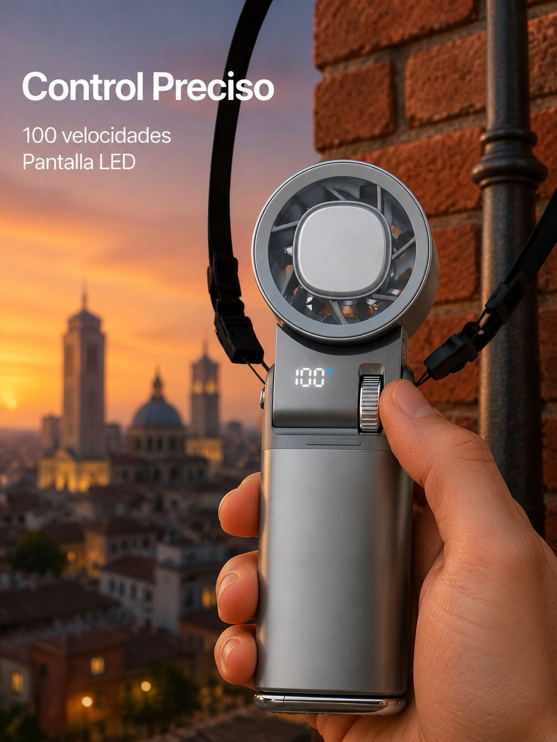 Ventilador portátil mini aire acondicionado plegable para colgar en el cuello súper potente