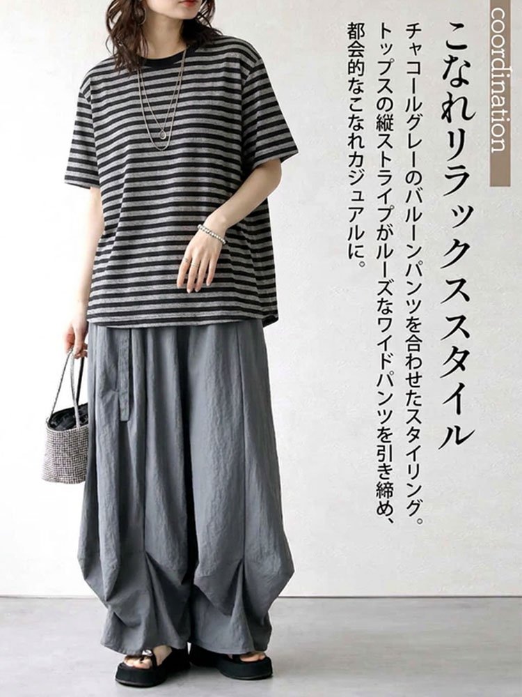 大人上品な麻風ボーダーTシャツ | 日常を格上げする特別な一枚