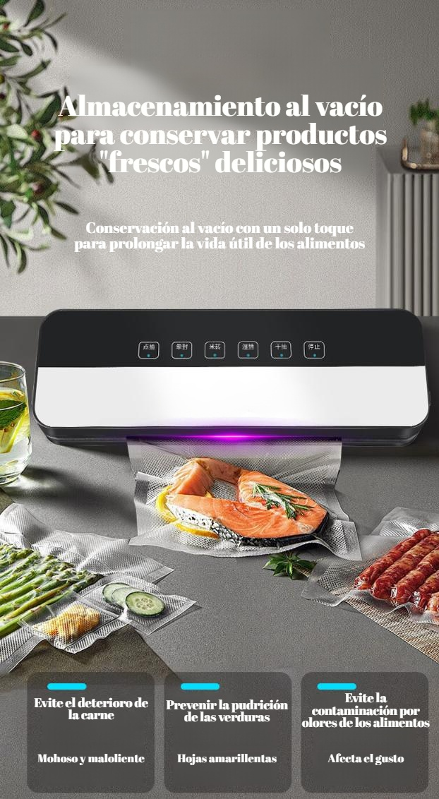 Vista frontal de la máquina selladora al vacío JMY