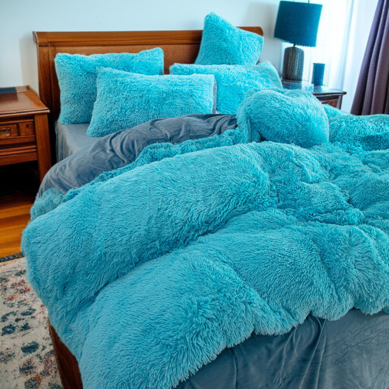 겨울철 보온 밍크 벨벳 침대 4종 세트 강화