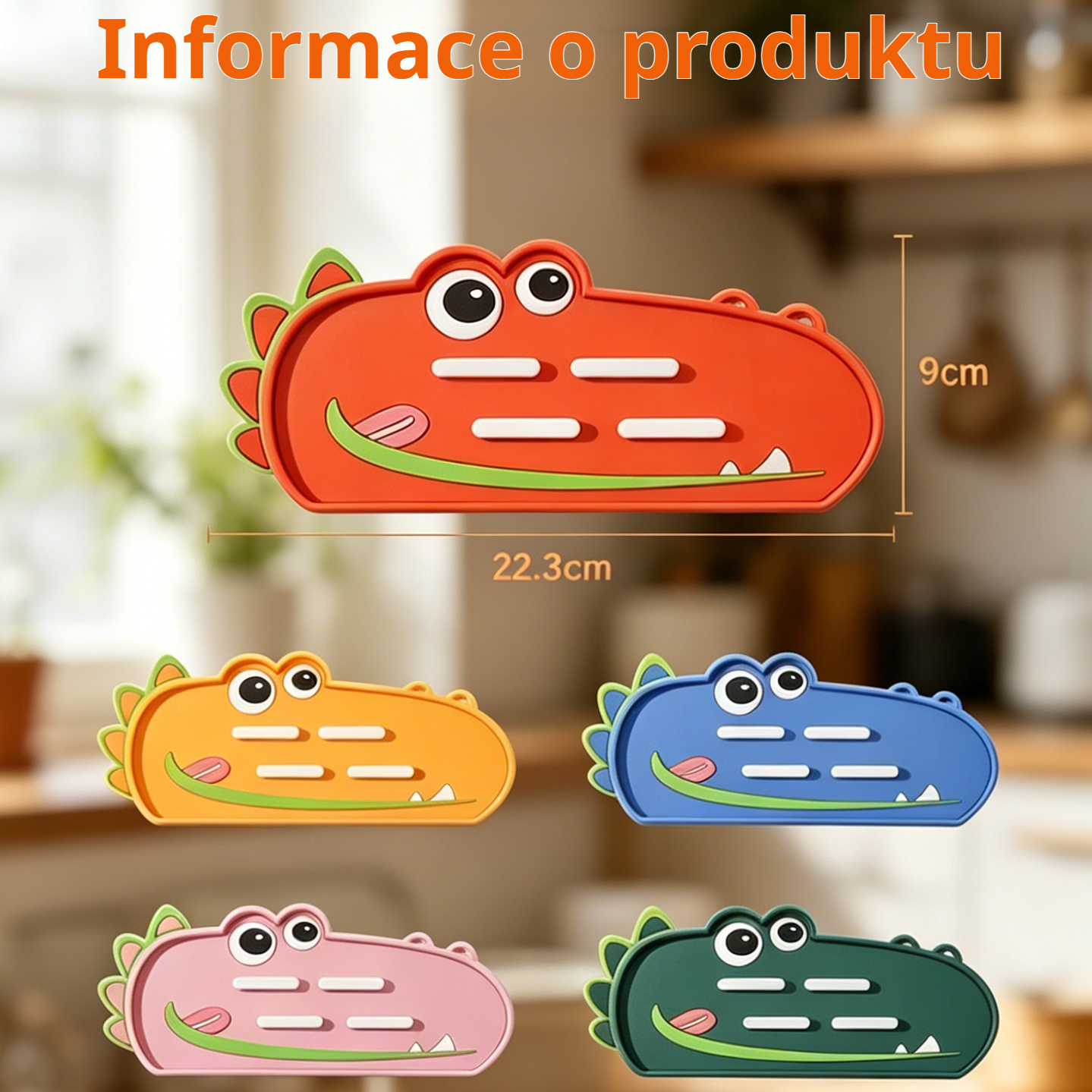 Roztomilá podložka na pokličky ve tvaru krokodýla