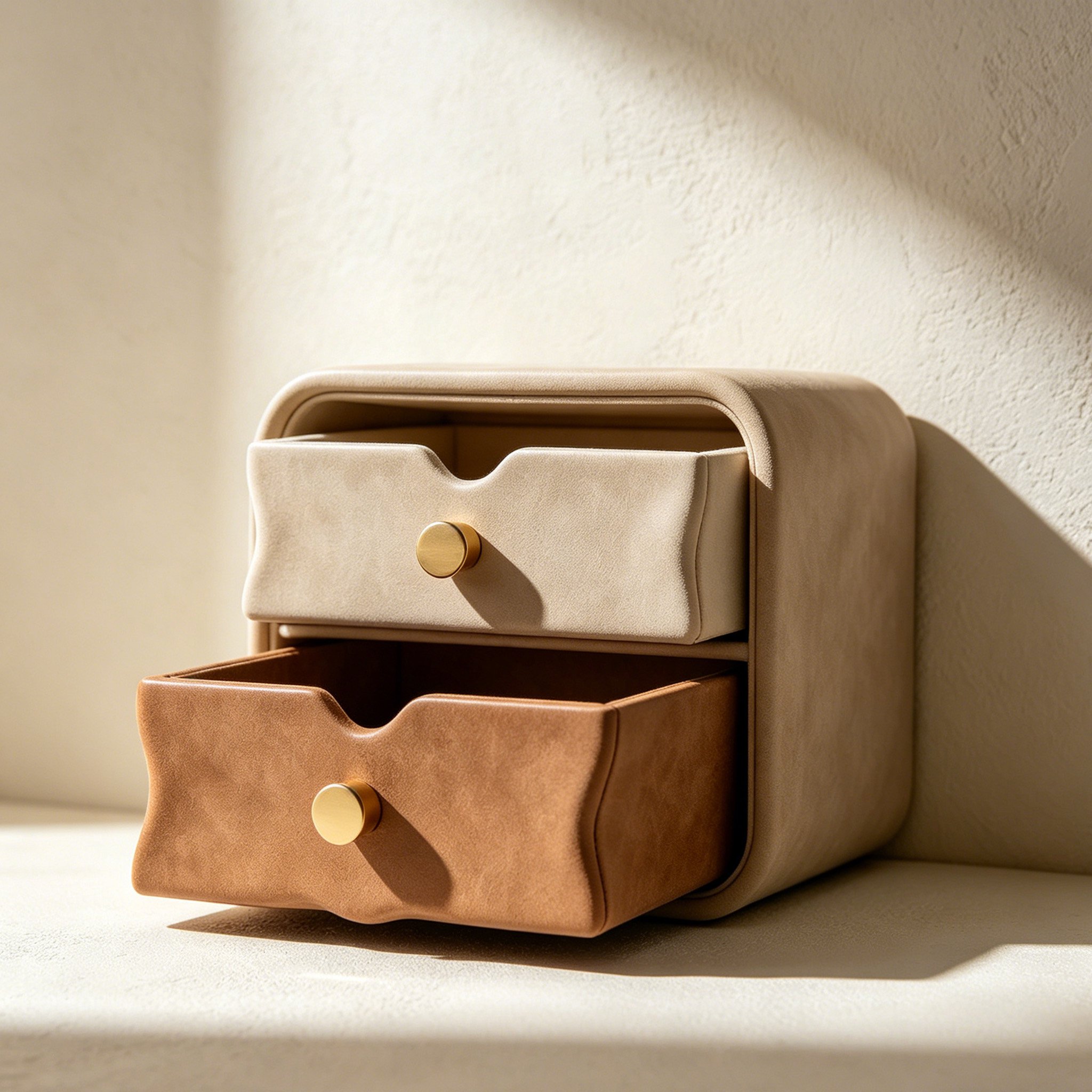 Compact jewelry storage solution on a dresser