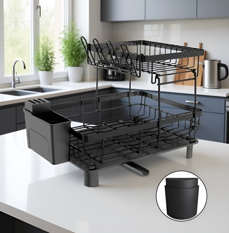 Küchengeschirrablage mit mehreren Ebenen für mehr Ordnung