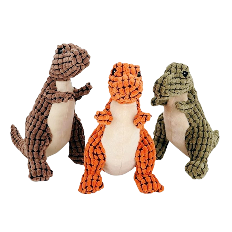 Dog toys, sturdy dinosaurs