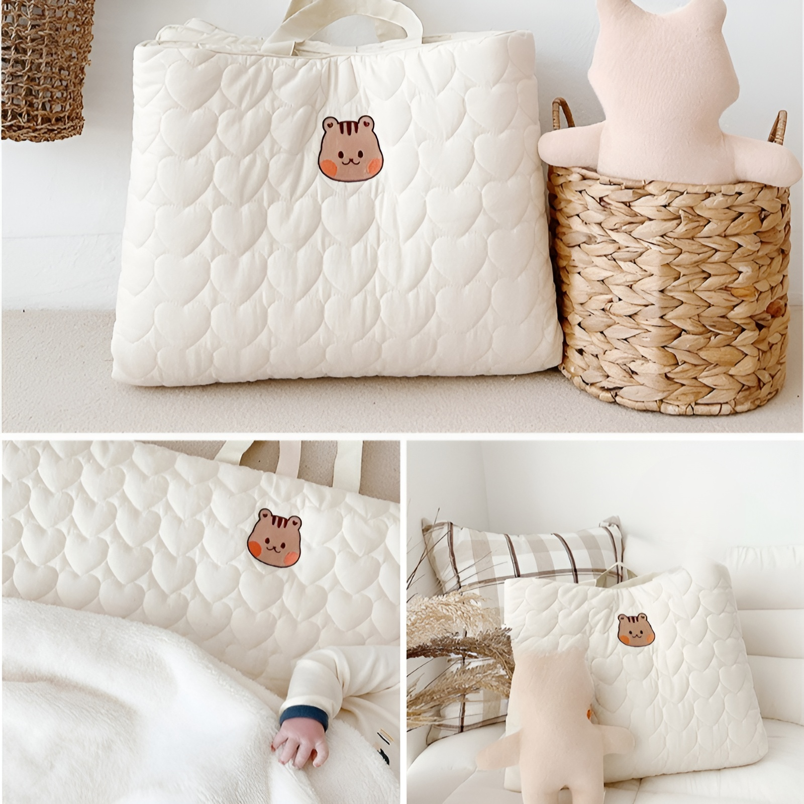 퀼팅 자수 순면 낮잠 매트