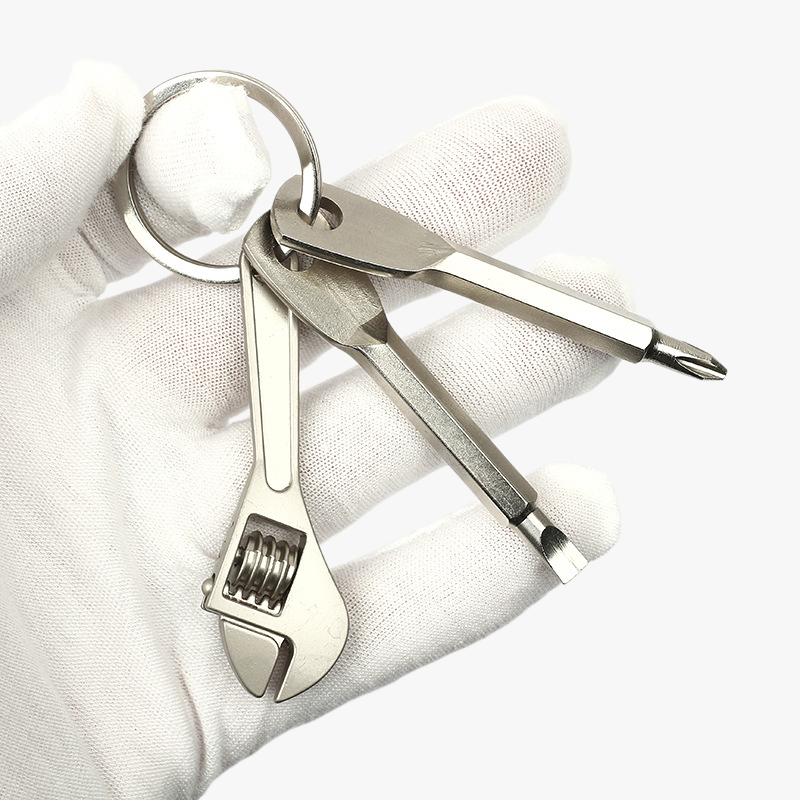 Multifunctional Wrench Keychain Bottle Opener Metal Pendant