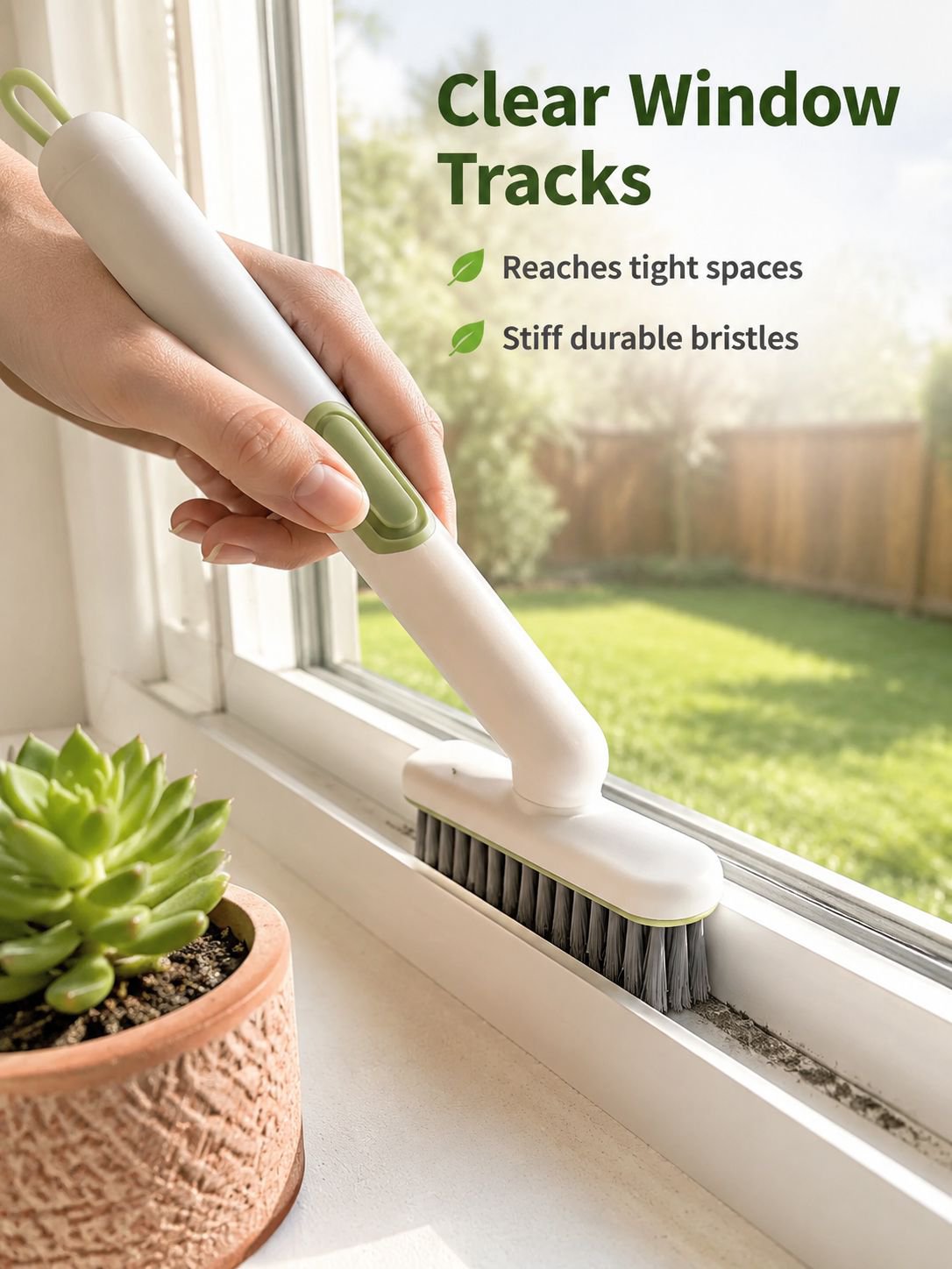 Seamless Rotating Gap Cleaning Brush with Liquid Dispenser