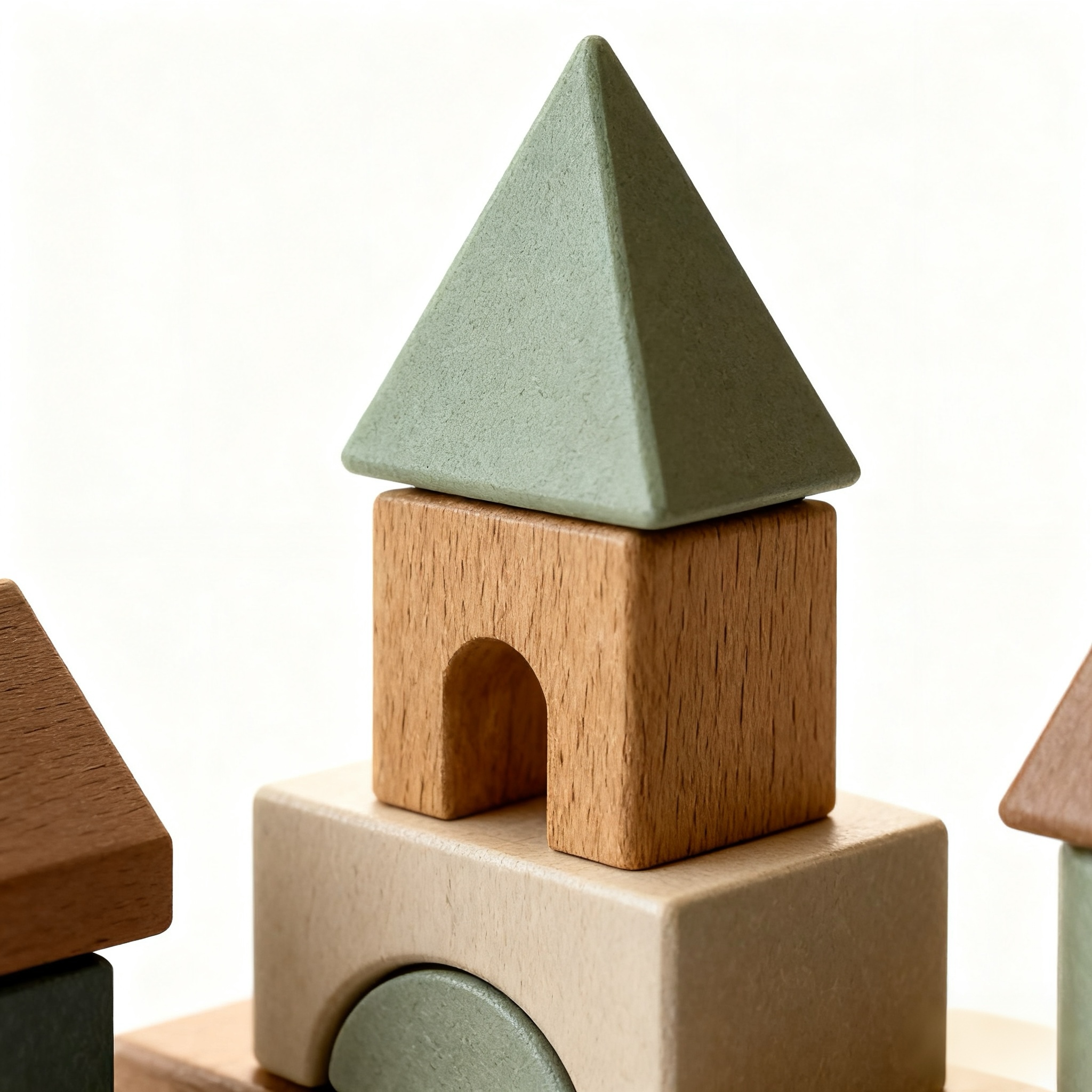 Barevné dřevěné stavební kostky pro děti bez laku