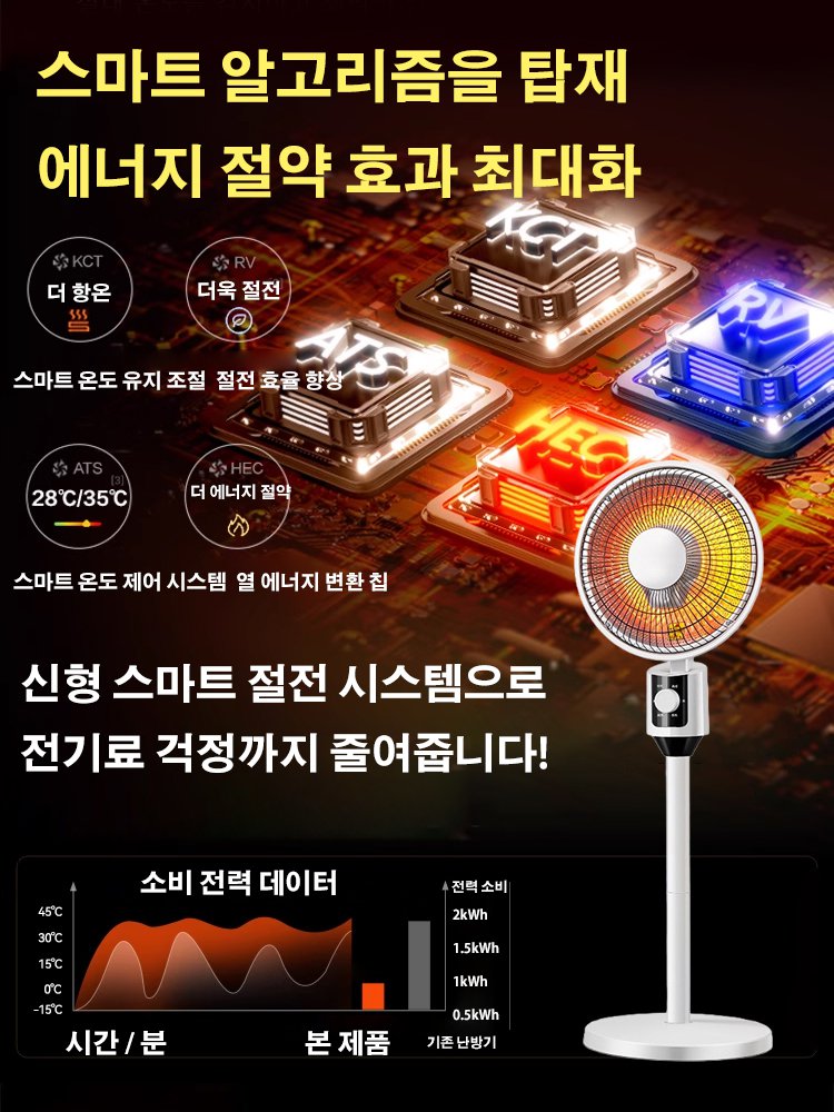 초저소음 스탠드형 에너지 절약 순환 온풍 난방기