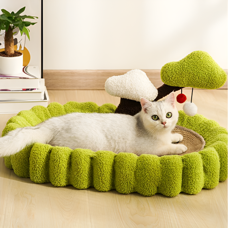 Luxuriöser Katzenkratzbaum mit Katzenbett