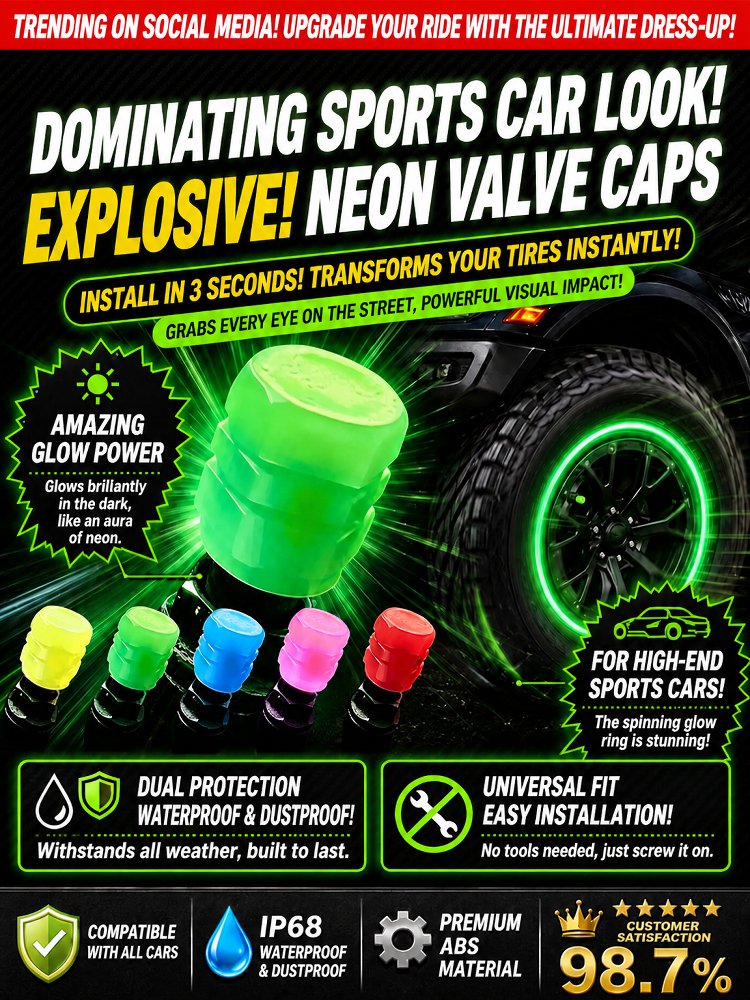 HFH-[Driving experience like a sports car!] Cool illuminated tire valve caps