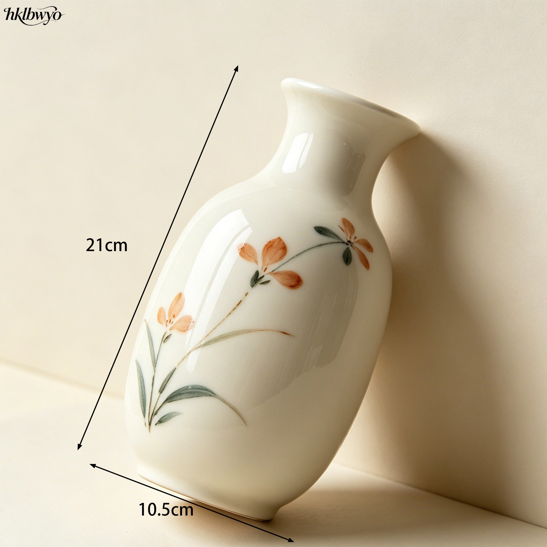 Modern white ceramic vase for home decor