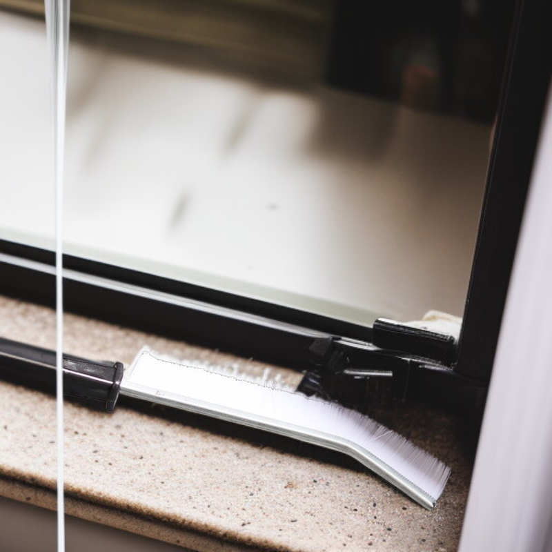 家庭用隙間掃除ブラシ 多目的ロングブラシ グレーの隙間ブラシ 窓溝清掃用具