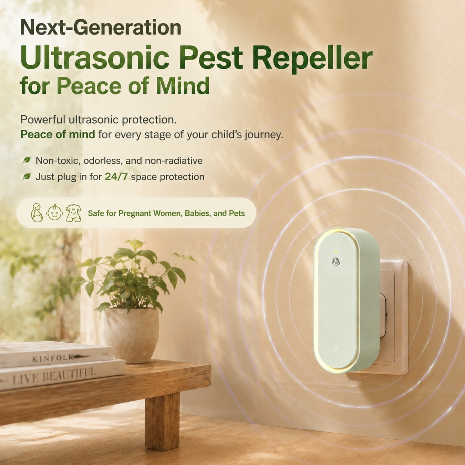 User plugging in the Smart Mouse and Mosquito Repeller
