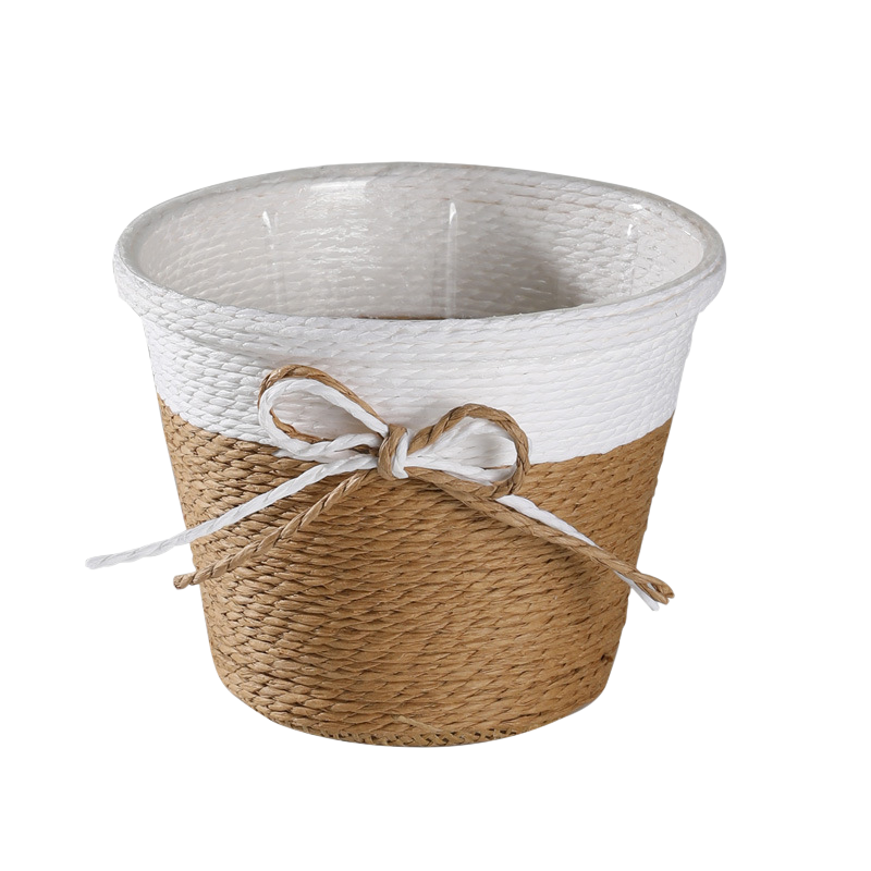 Handmade Paper Rope Woven Flower Pot Basket Cover