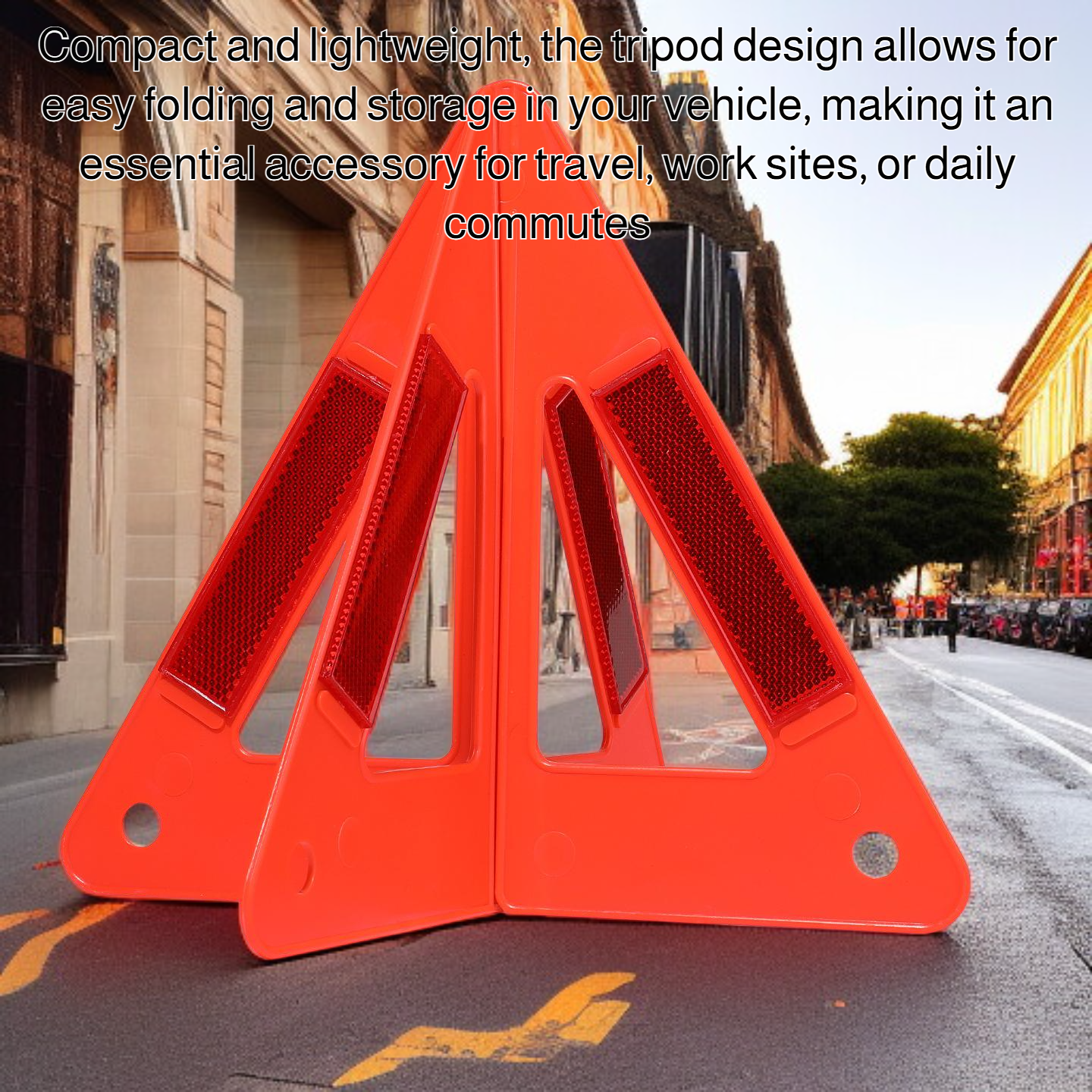 Foldable tripod warning sign