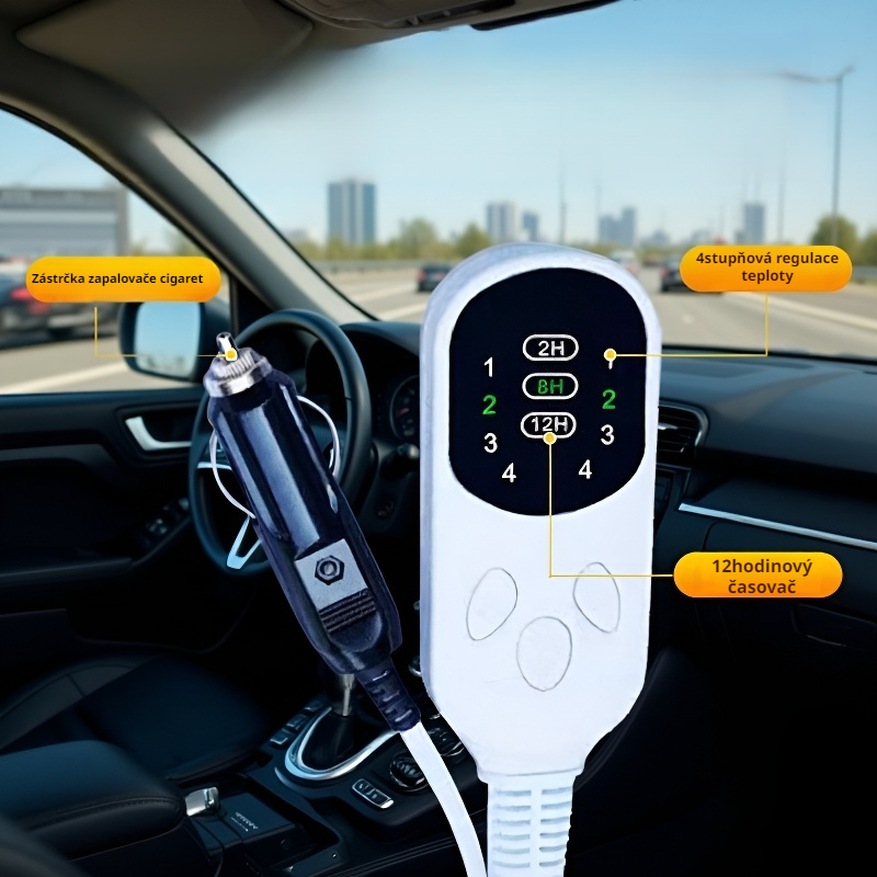 Čtyřstupňová nastavitelná elektrická deka do auta 