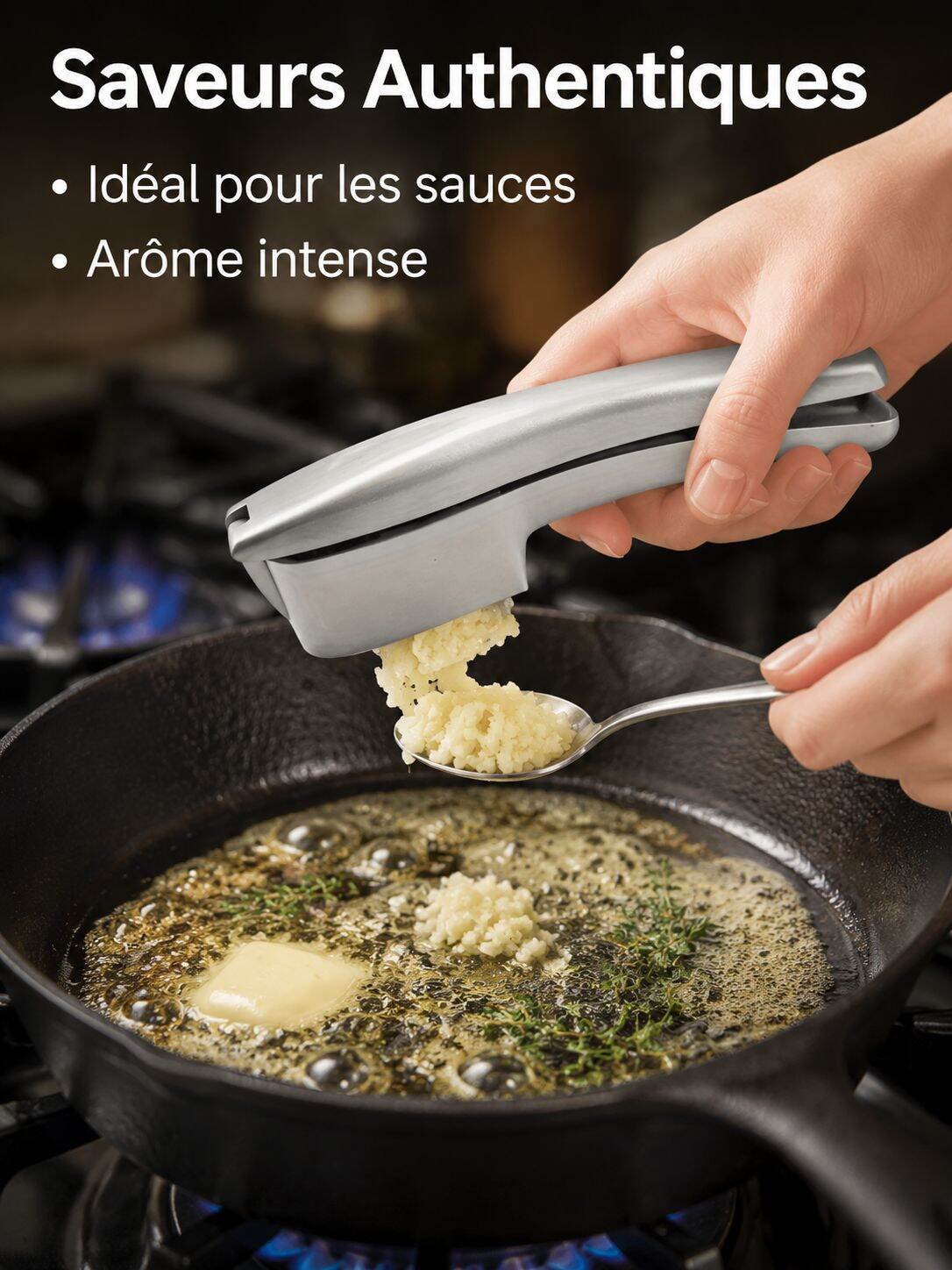 Outil de coupe et de pressage d'ail en alliage d'aluminium pour cuisine