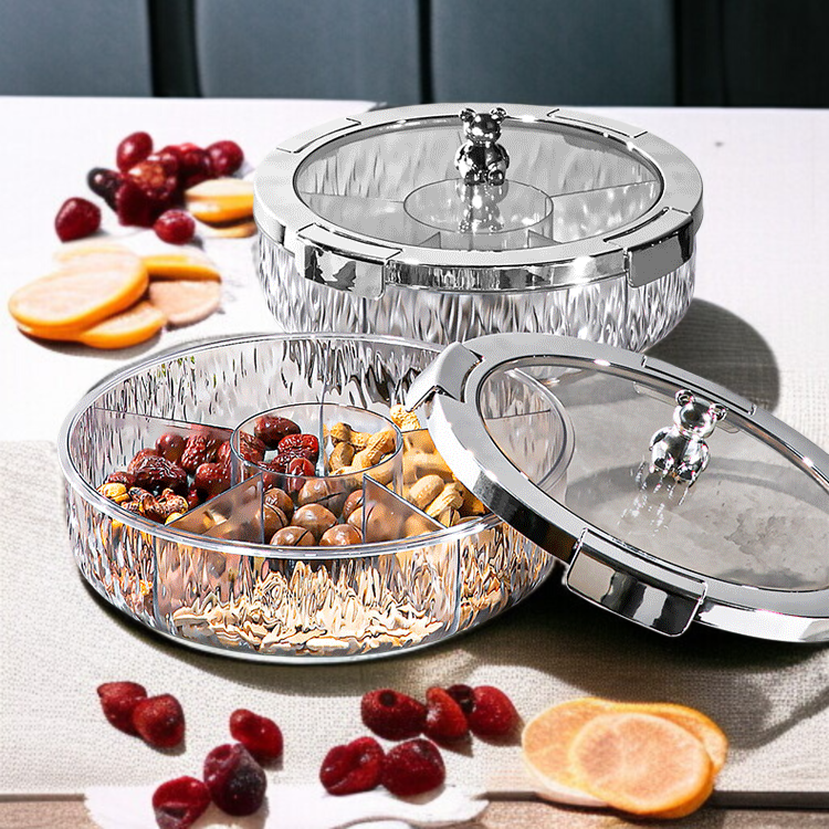 가정용 탁상 정리 수납함 화장품 수동 회전 밀폐 수납함 간식 방진 밀폐 수납함 버블 마터 액세서리 수납함