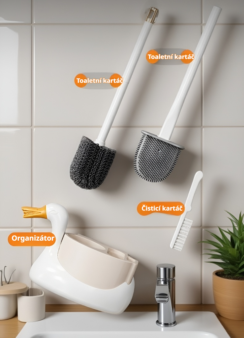 Kompletní sada WC kartáče s držákem