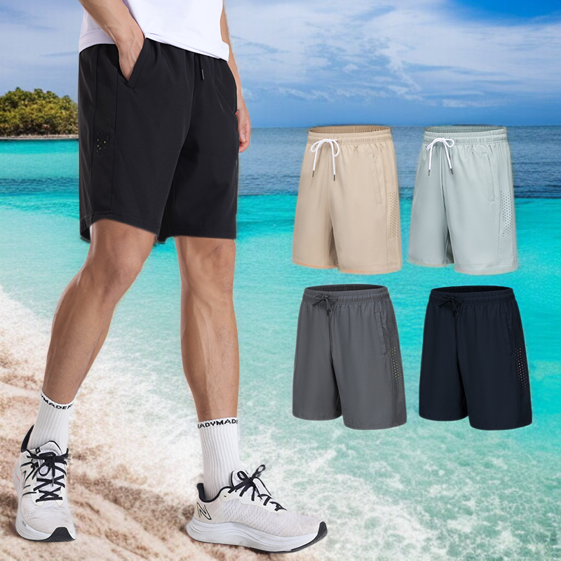 남자 여름 속건 겉옷 아이스 트레이닝 반바지 세트 빅사이즈 캐주얼 반바지 여름 겉옷 트레이닝 반바지