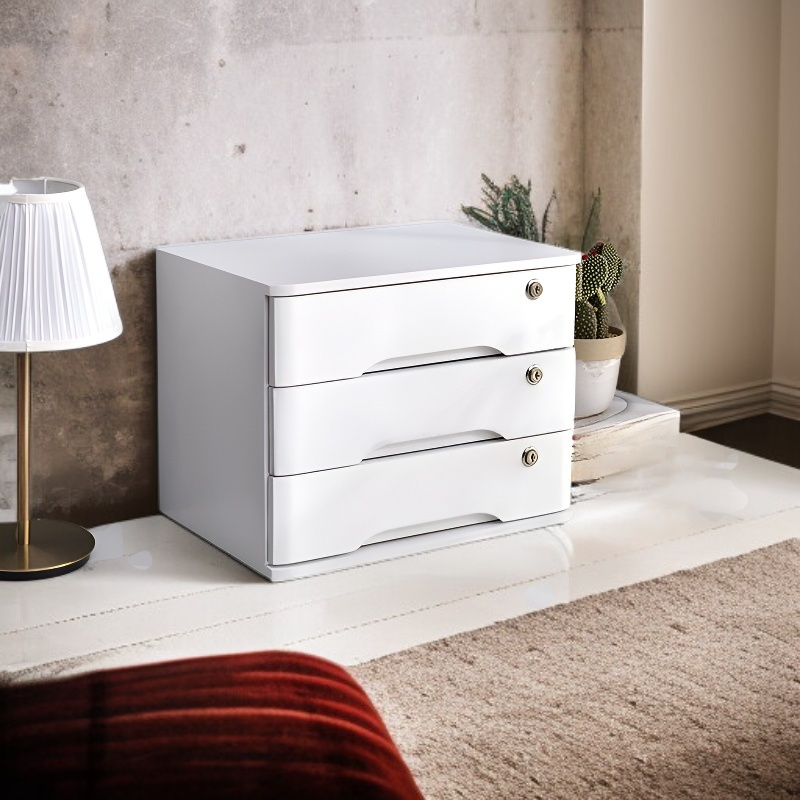 引き出し式木製オフィス雑貨収納キャビネット