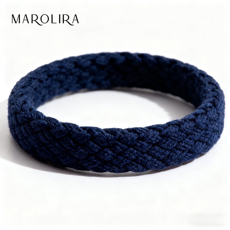 Dívčí jednoduchá tmavě modrá vysoce elastická gumička do vlasů (20kusů)