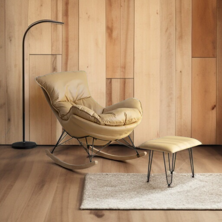 Living Room Balcony Lazy Rocking Chair Nordic Style Nap Leisure Recliner