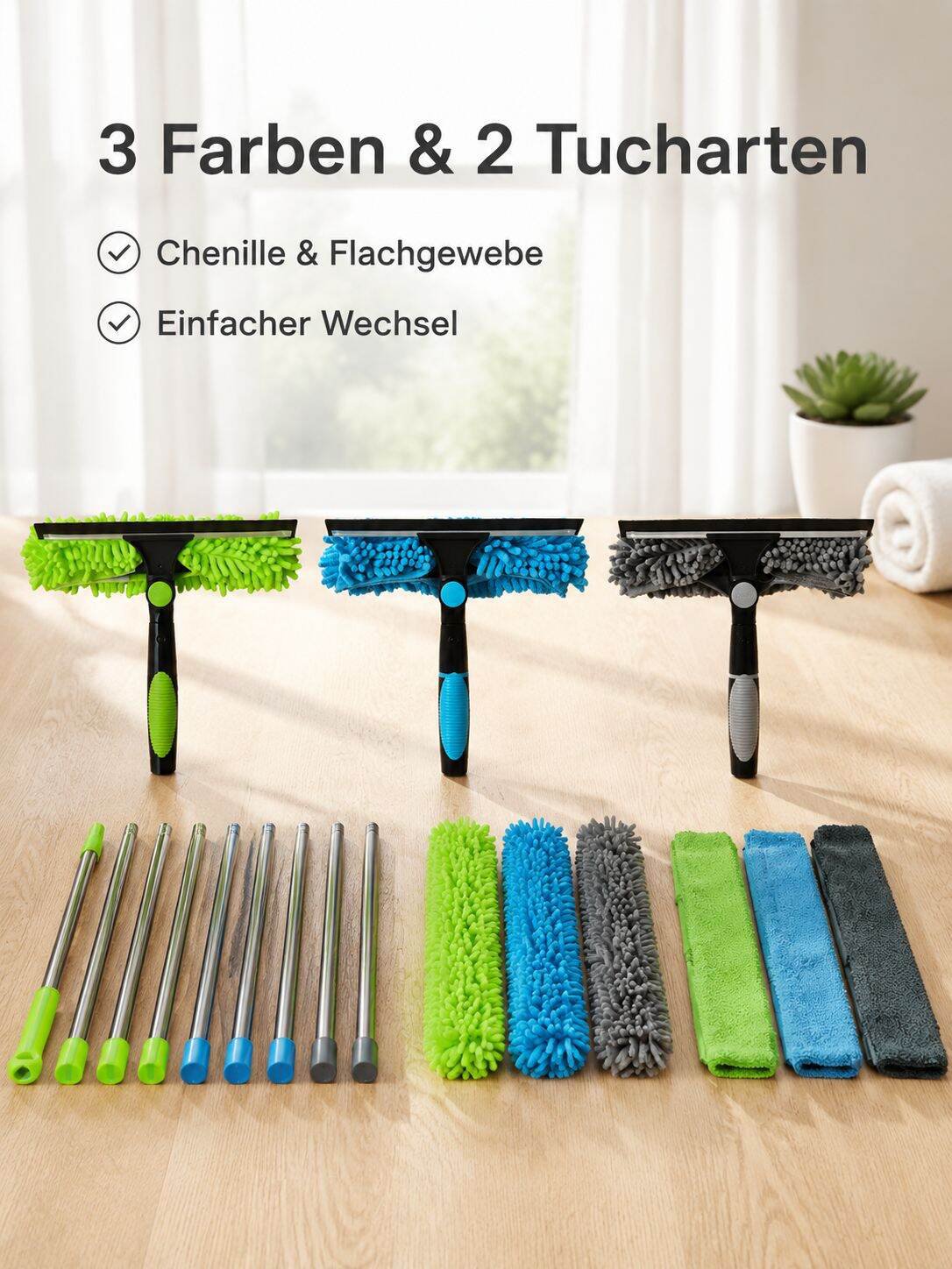 Zwei-in-Eins-Fensterreinigungsschaber Glasreinigung Artefaktreinigung spezielles doppelseitiges 