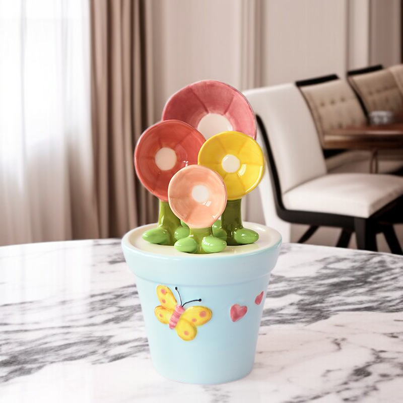 귀여운 도자기 숟가락 수납 받침대