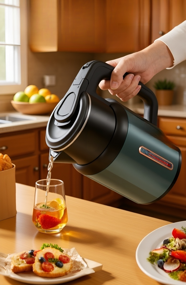 安全ロック付き厚手断熱ケトル