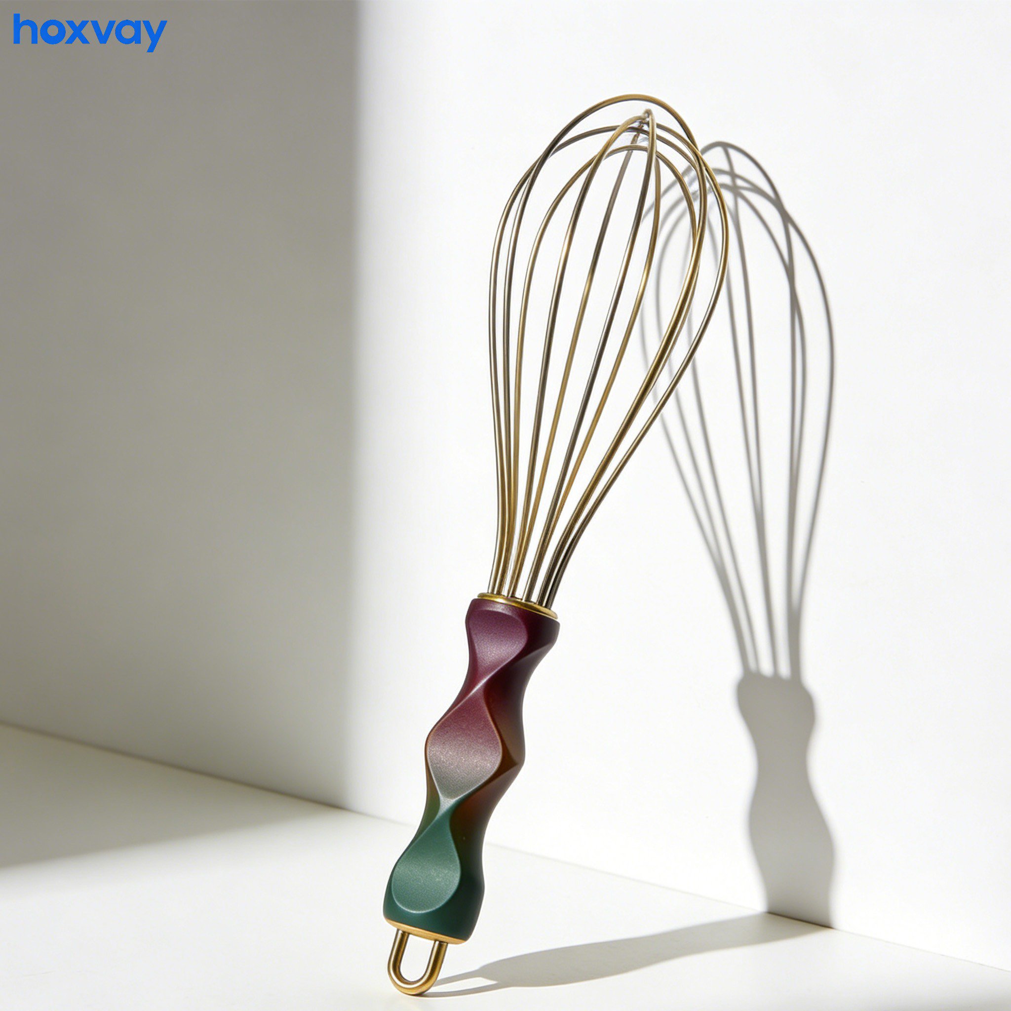 Manual stainless steel egg beaters pack of 2 on white background