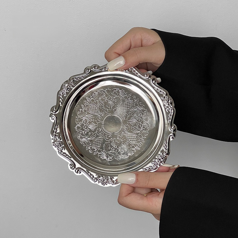 Vintage Engraved Metal Small Tray