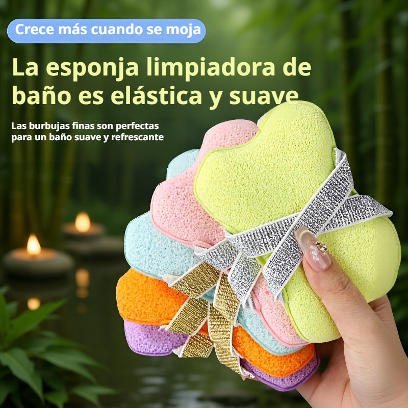 Esponja de baño con jabón y doble cinta