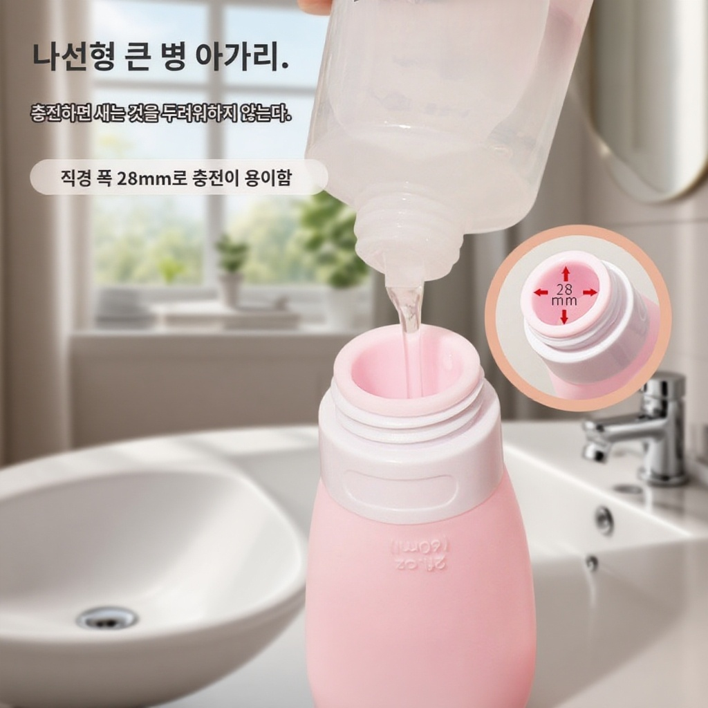 신형 실리콘 휴대용 여행 로션 분리 포장병