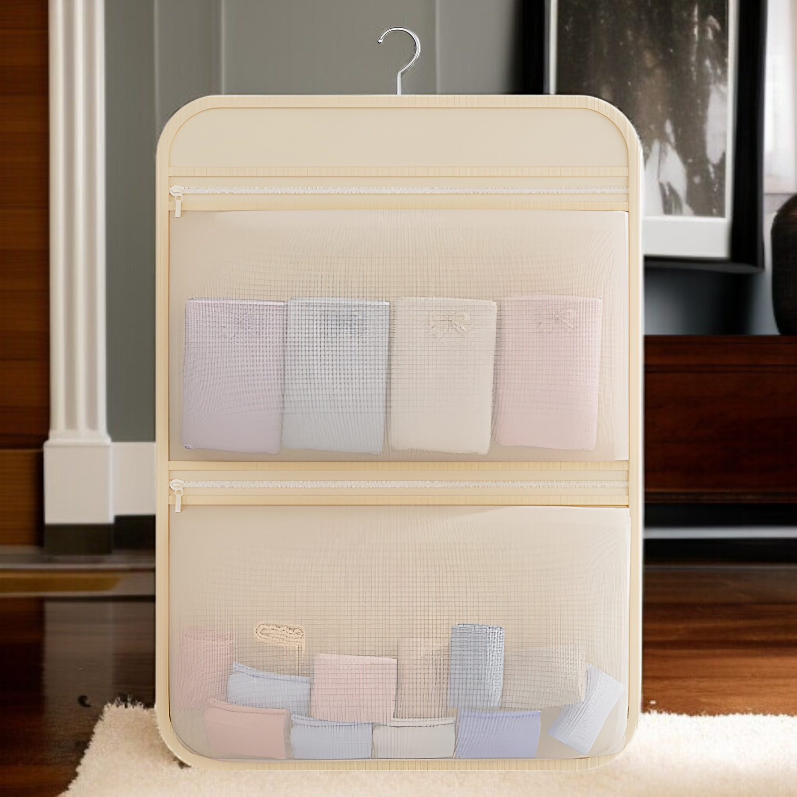 靴下収納ツール 寮のワードローブ 下着吊り下げバッグ 吊り下げネットバッグ ベッドサイド収納バッグ