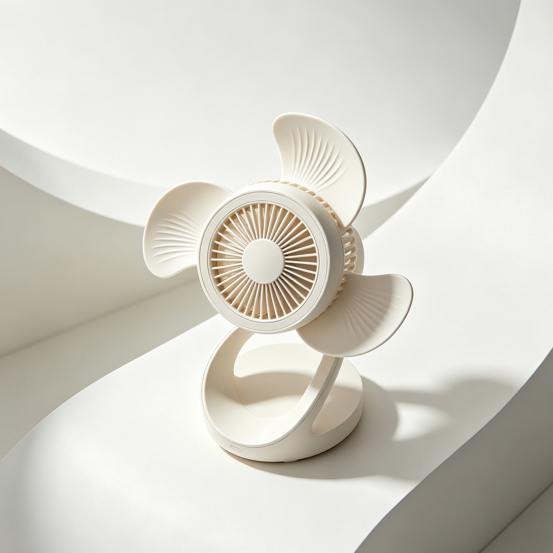 Compact handheld fan with USB charging