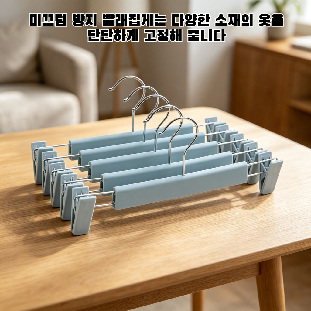 옷을 펴주는 행거, 미끄럼 방지 무흠집 옷집게