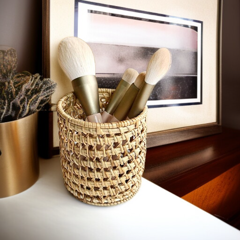 수공예 빈티지 스타일 나무 펜홀더