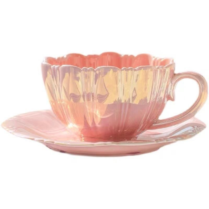 Elegant Petal-Shaped Coffee Cup & Saucer Gift Set