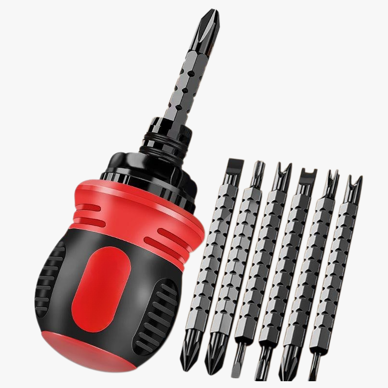 Destornillador flexible portátil y retráctil con punta doble magnética