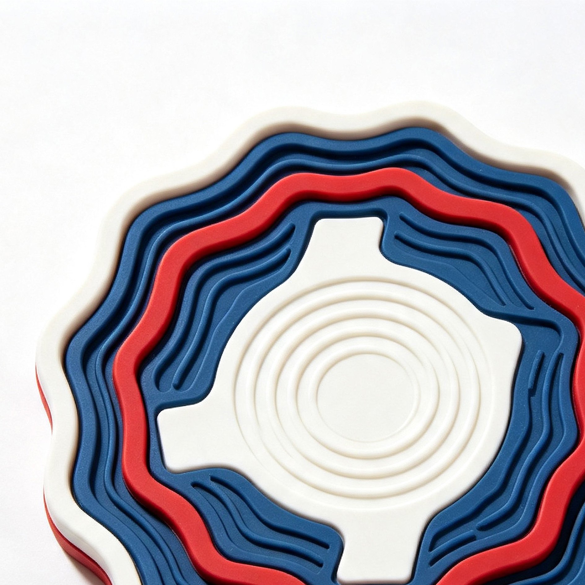 Wave-shaped multi-layer silicone heat insulation pad