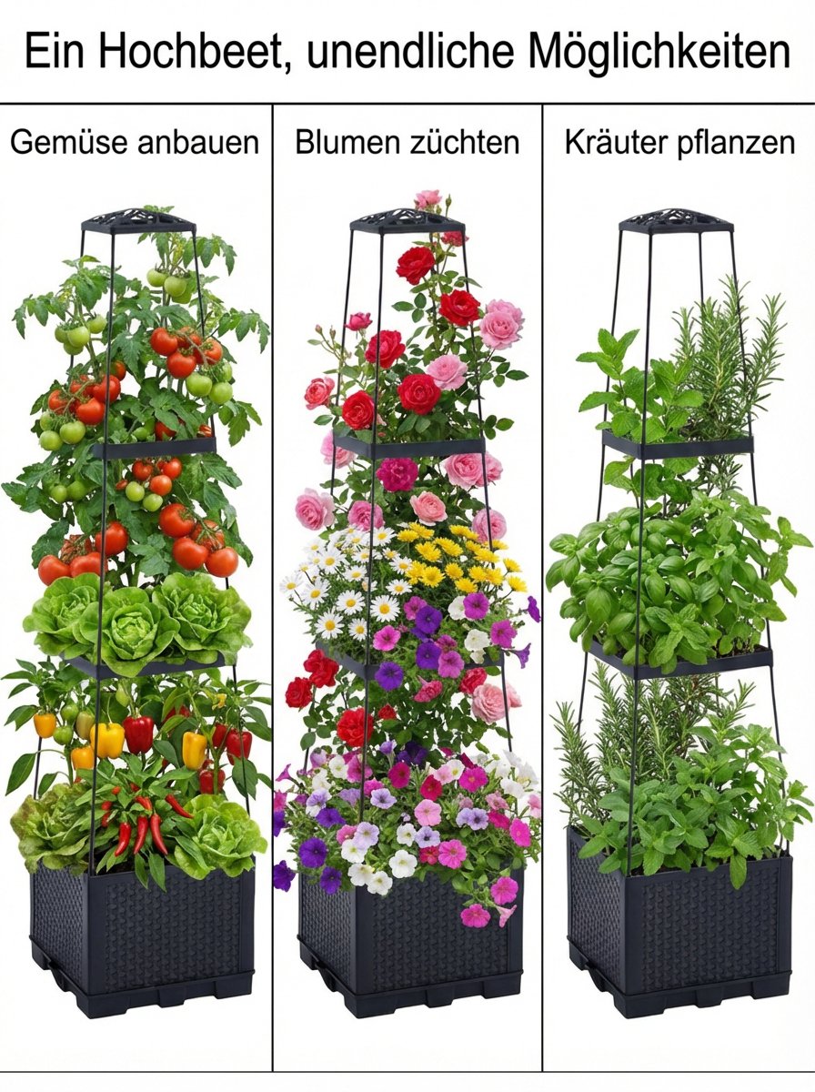 Stapelbarer Gartenanbaukasten für mehr Flexibilität