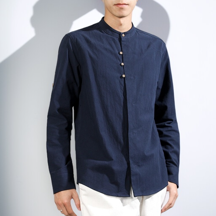남자 캐주얼 린넨 셔츠 차이나 가을 겨울 셔츠
