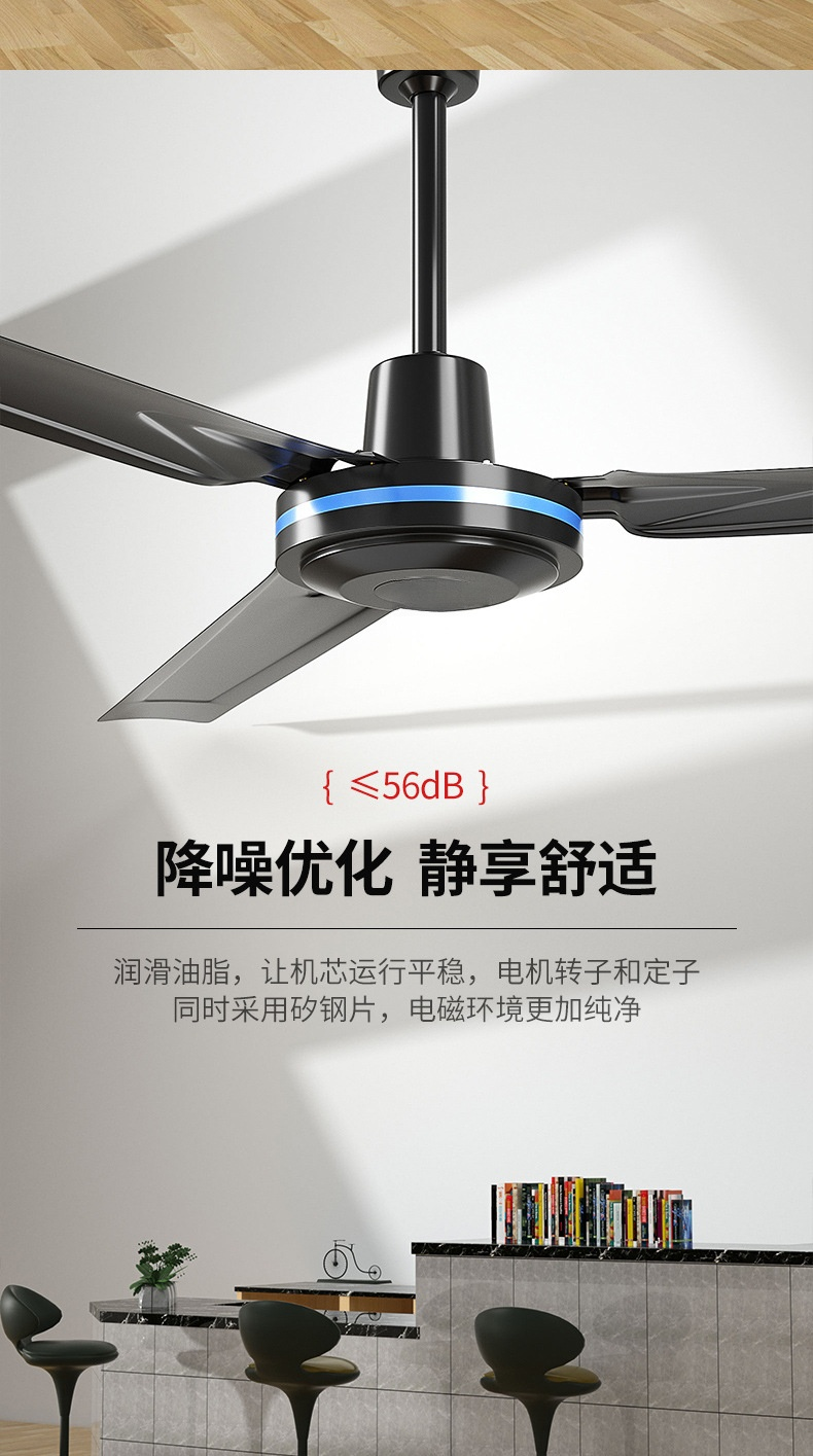 Vue du dessous du ventilateur de plafond domestique