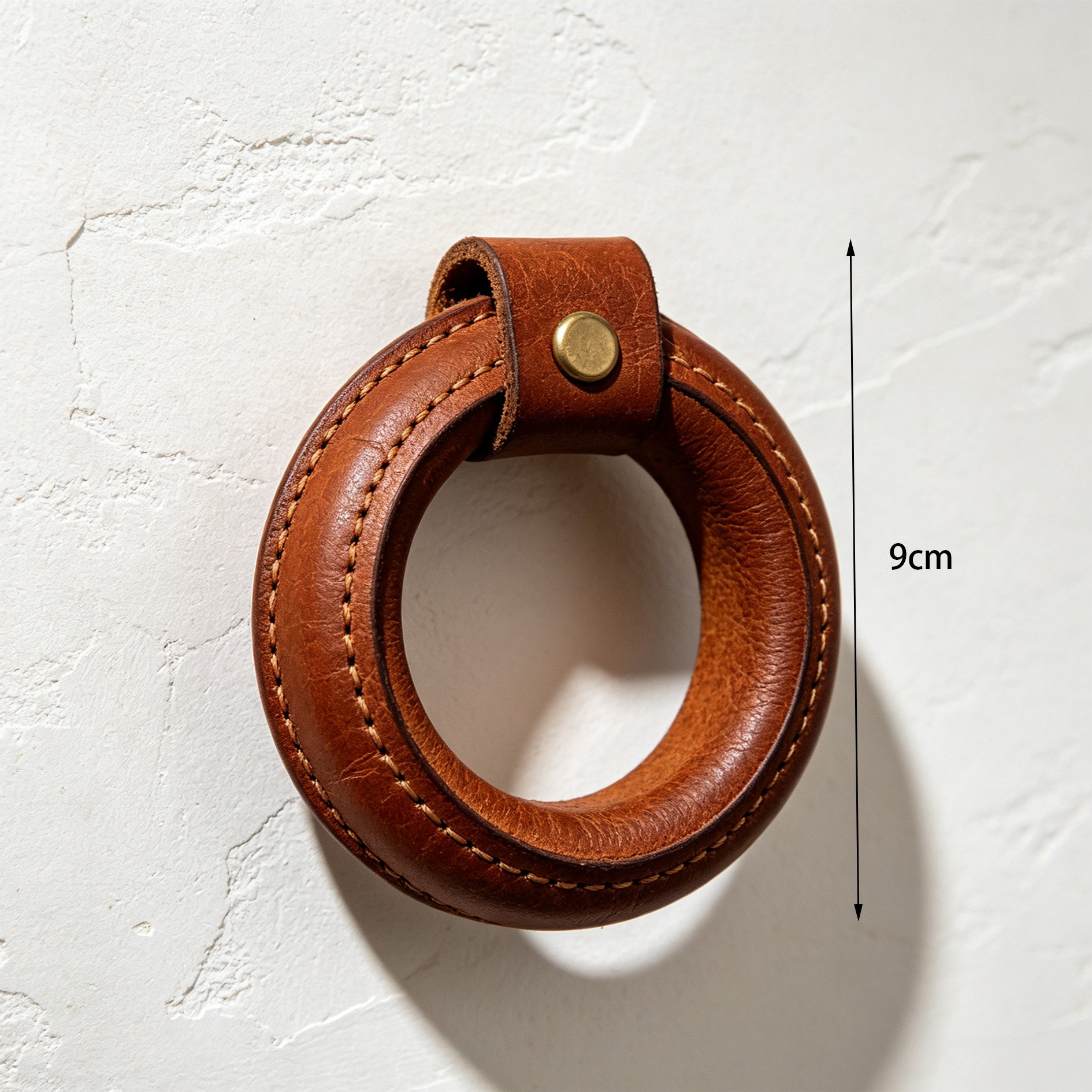 Set of 5 leather trekking pole storage loops