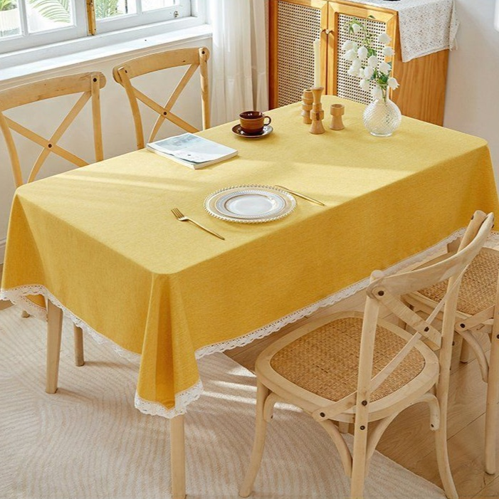 防水棉麻桌布 長款家用桌巾 不可水洗