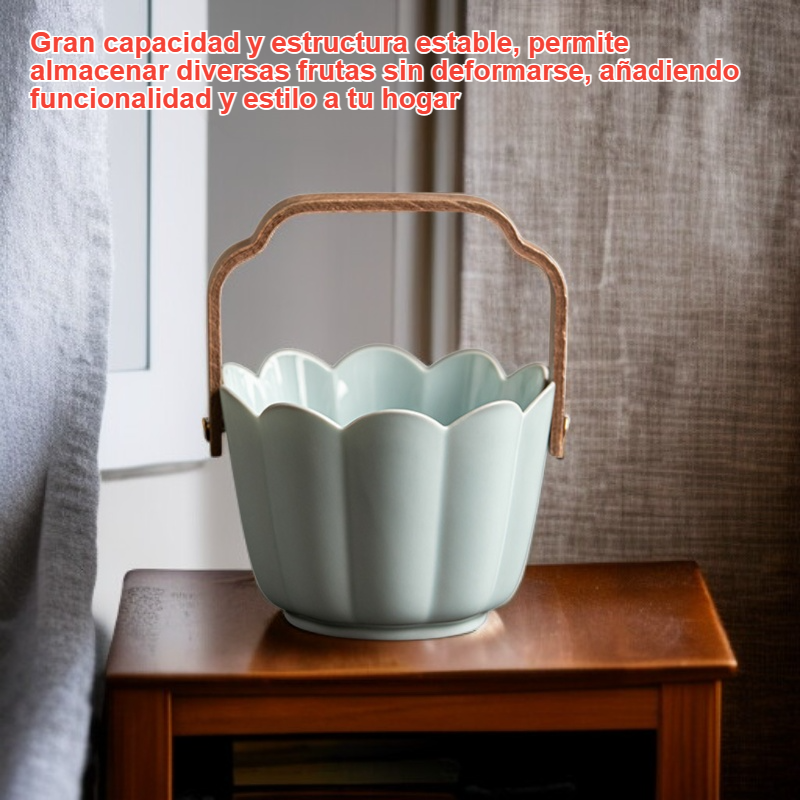 Cesta de frutas retro de cerámica